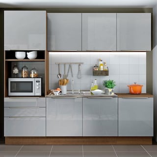 Foto 2 | Gabinete De Cocina Integral Completa Madesa 240 Cm Lux Rústico/gris 03