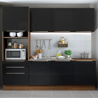 Foto 2 | Madesa Gabinete De Cocina Integral Completa 240 Cm Lux Rústico/negro 03