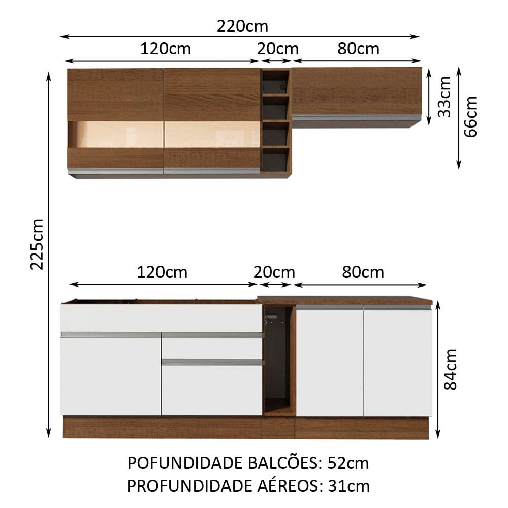 Foto 4 pulgar | Cocina Integral Completa Modular Madesa Glamy 220cm Bm