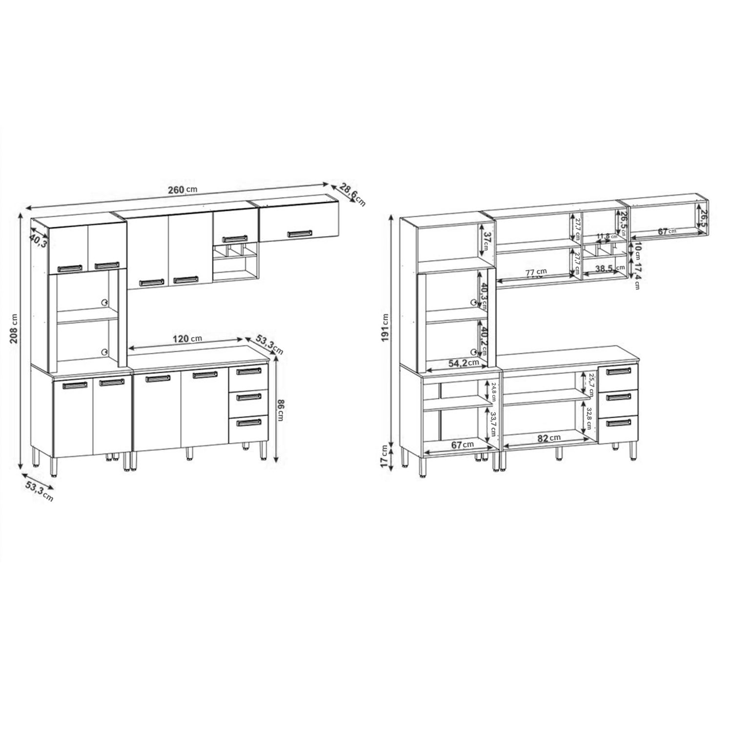 Foto 4 pulgar | Cocina Modular Bossa Ametista Nogal/off White