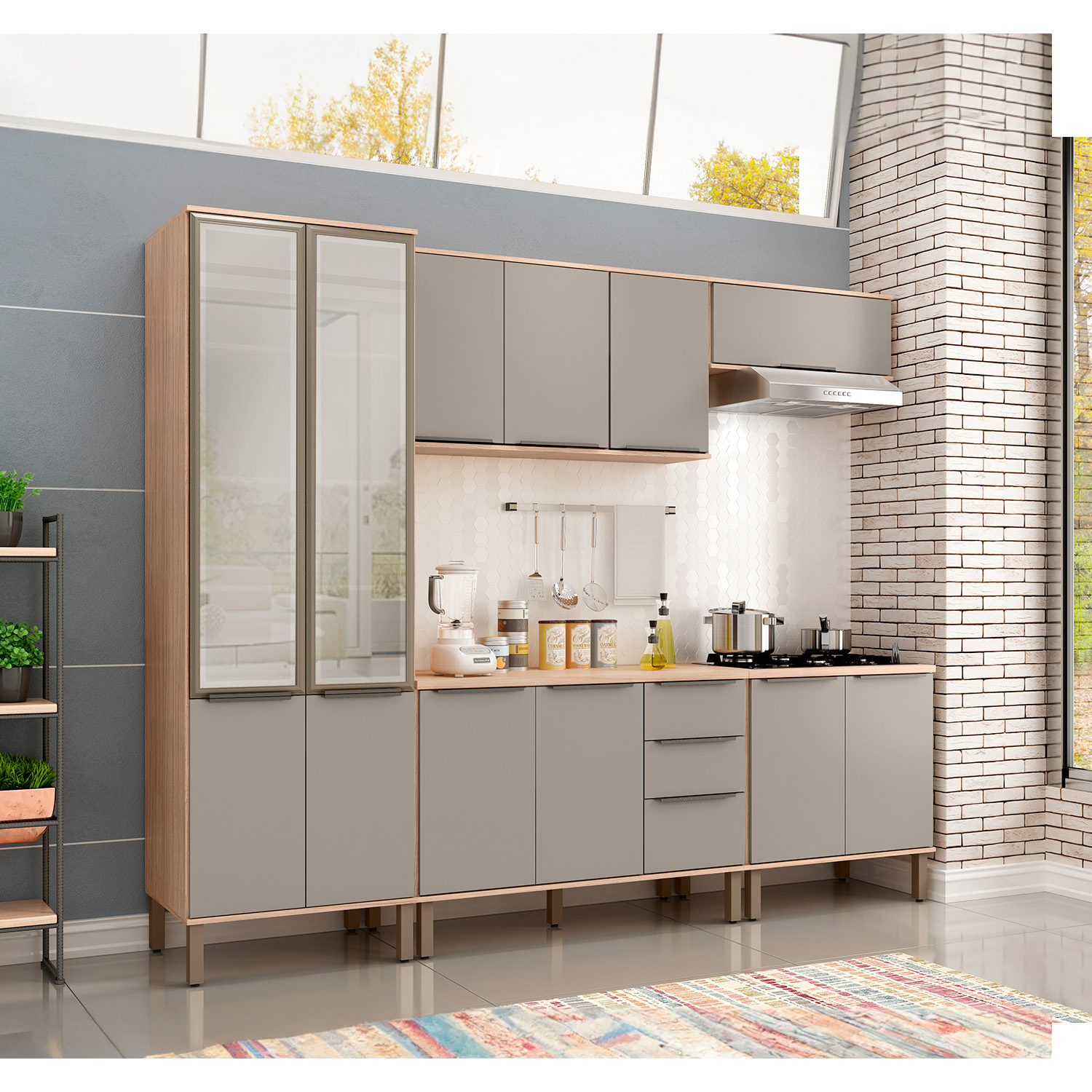 Foto 9 pulgar | Cocina Modular Bossa Verace Havana/taupe