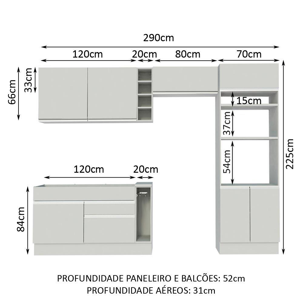 Foto 4 pulgar | Cocina Integral Modular Madesa Glamy 290cm MB 01