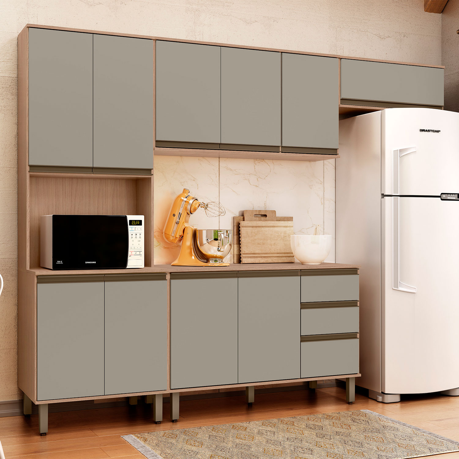 Foto 9 pulgar | Cocina Modular Bossa Vicenza Havana/taupe