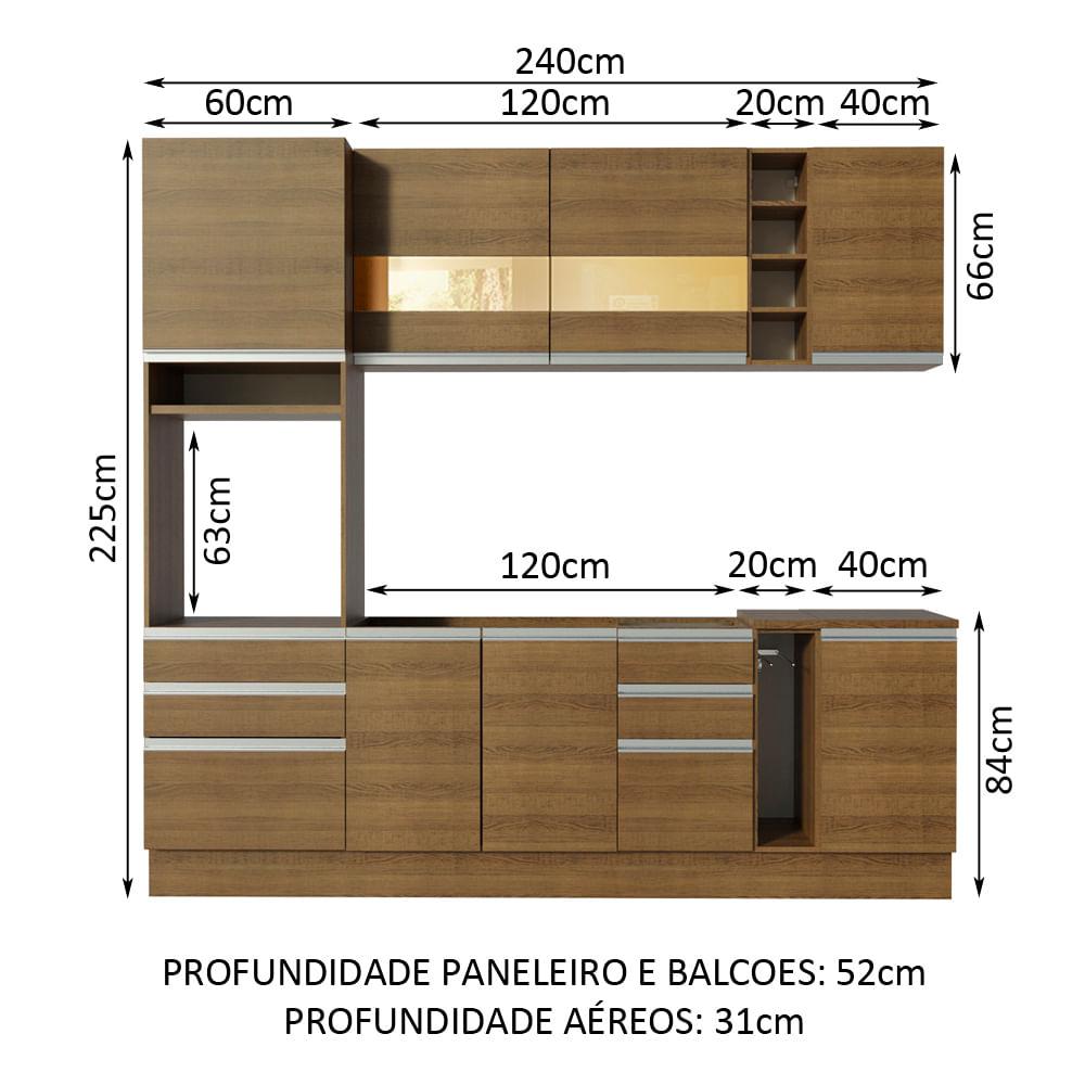 Foto 4 pulgar | Cocina Integral Completa Modular Madesa Lazio 240cm Mm 02