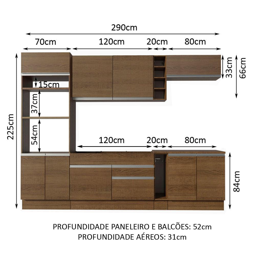 Foto 4 pulgar | Cocina Integral Completa Modular Madesa Vicenza 290cm Mm 02