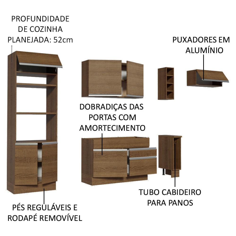 Foto 5 pulgar | Cocina Integral Madesa Safira Marrón de 290 cm