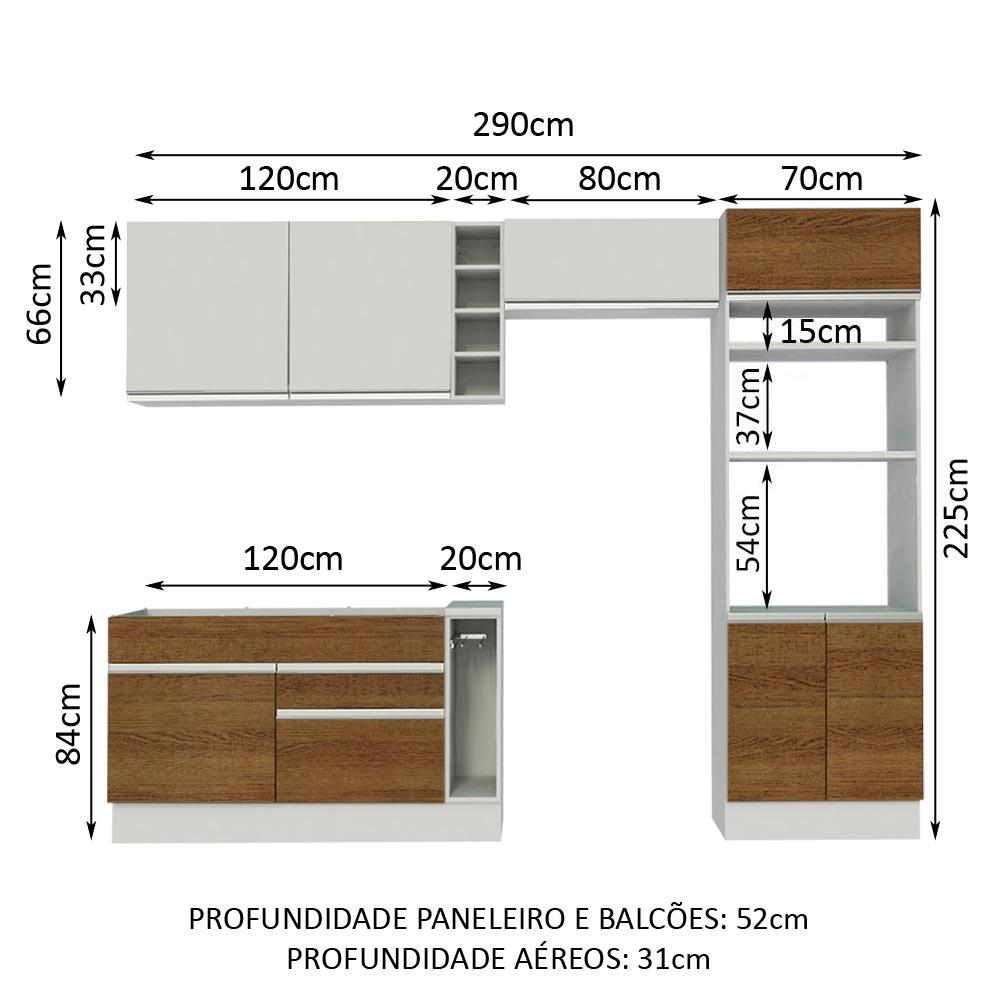 Foto 4 pulgar | Cocina Integral Completa Modular Madesa Glamy 290 cm Mb 02