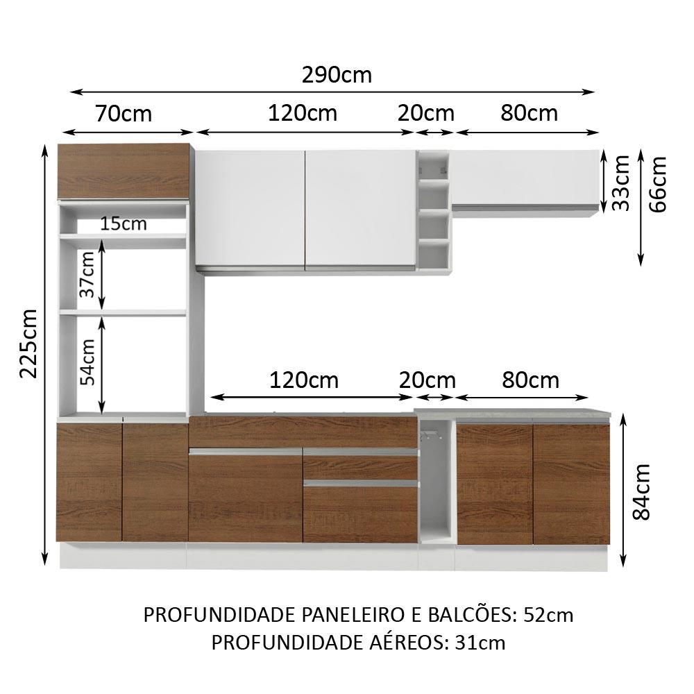 Foto 4 pulgar | Cocina Integral Completa Modular Madesa Vicenza 290cm Brb 12