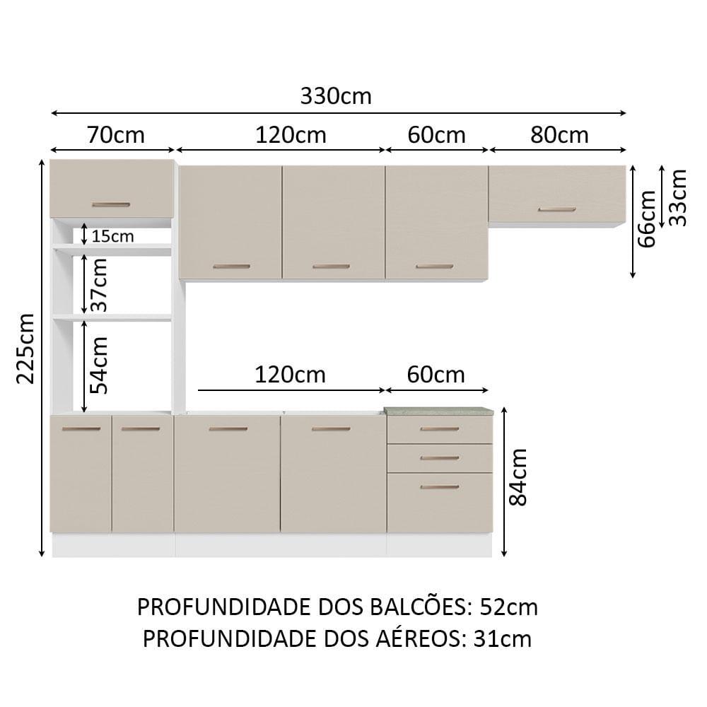 Foto 4 pulgar | Cocina Integral Completa Modular Madesa Agata 330cm Bc 01