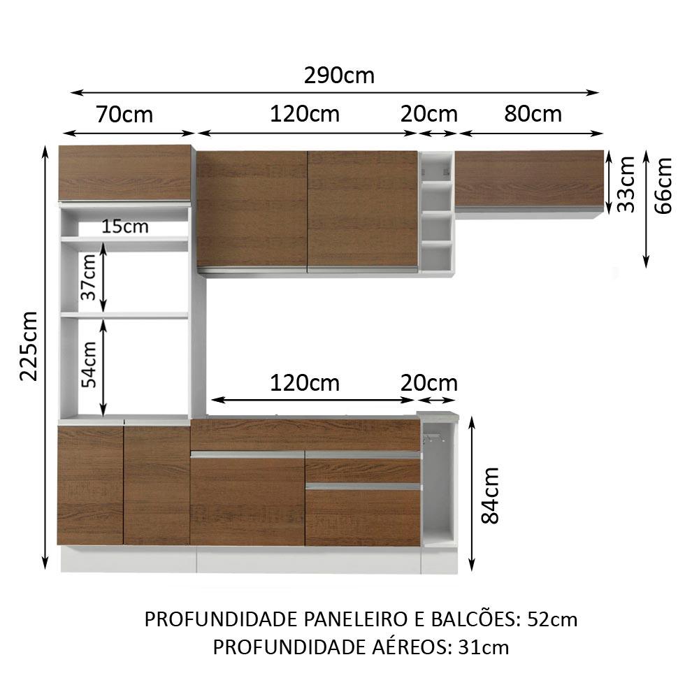 Cocina Integral Completa Modular Madesa Glamy 290cm Bm