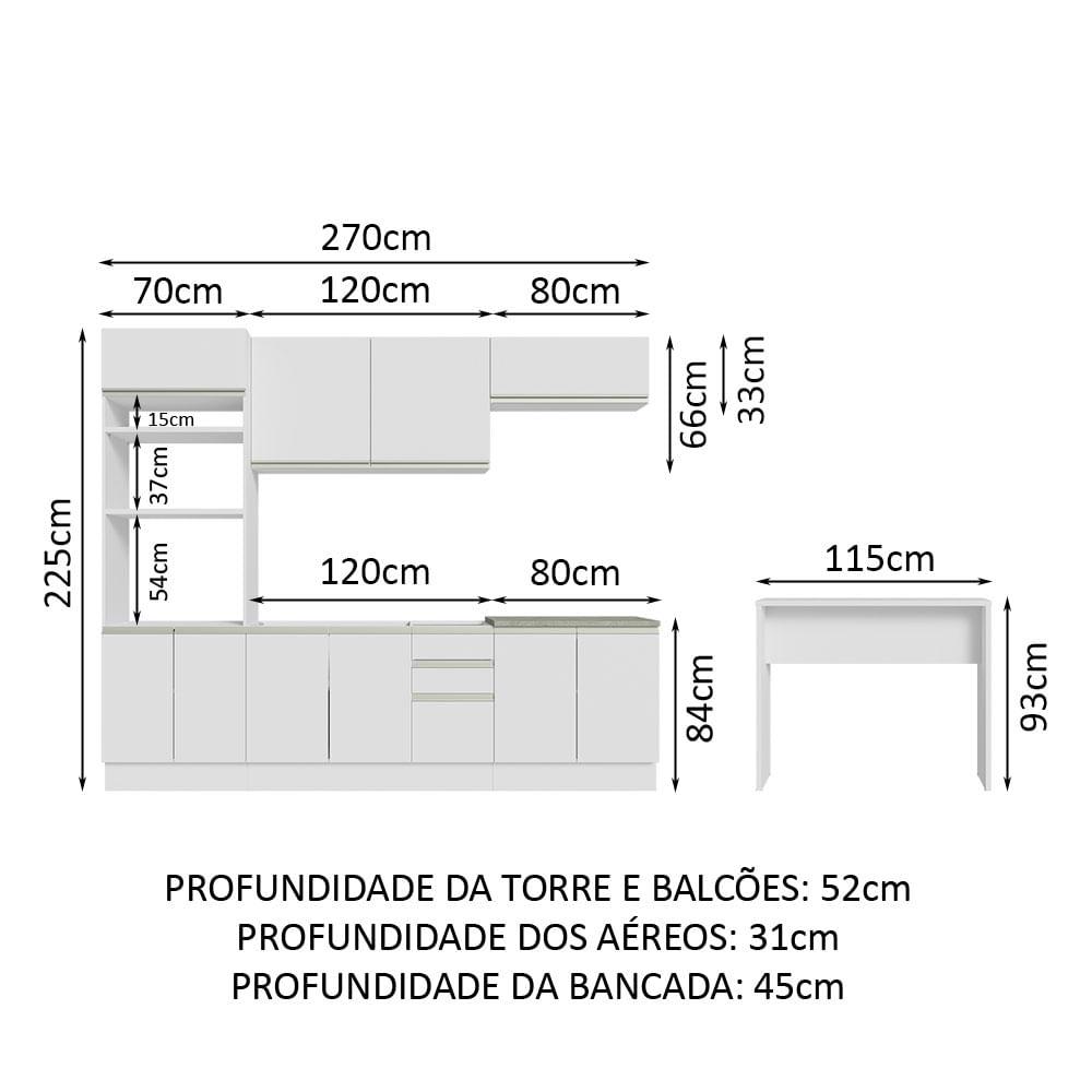 Foto 4 pulgar | Cocina Integral Completa Modular Madesa Glamy 315cm Bb 02