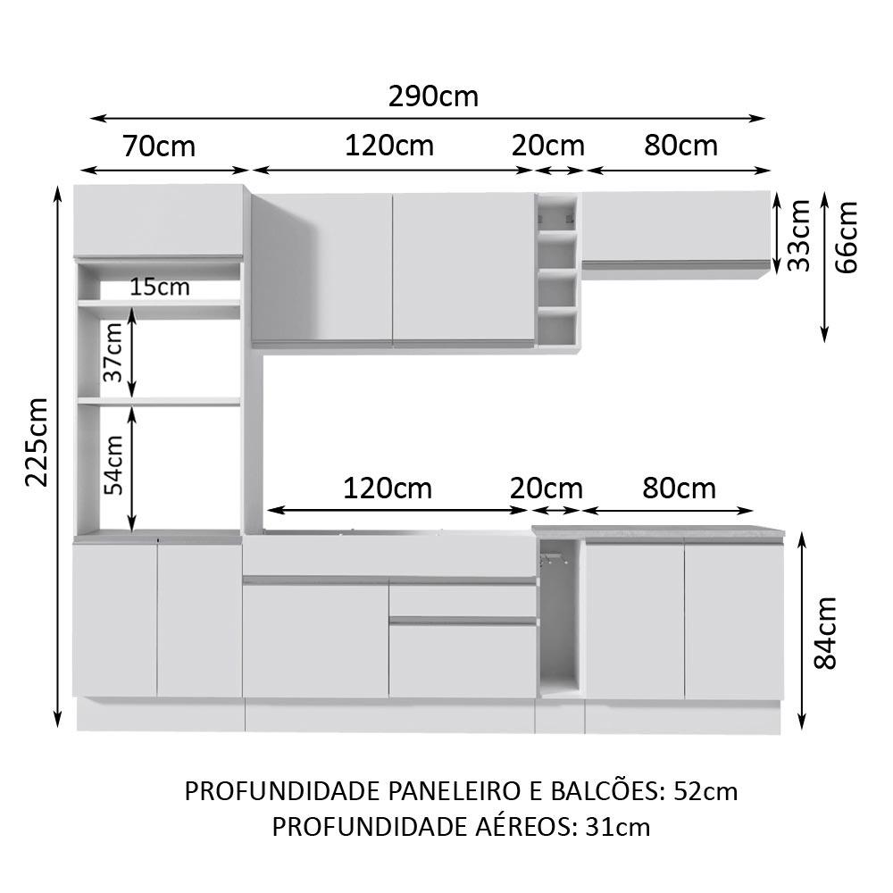 Foto 4 pulgar | Cocina Integral Completa Modular Madesa Vicenza 290cm Bb 12