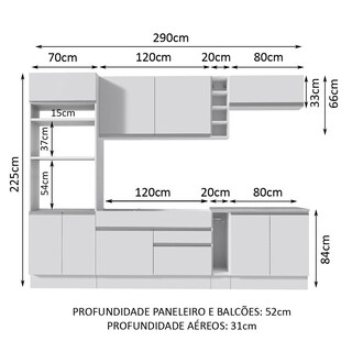 Foto 3 | Cocina Integral Completa Modular Madesa Vicenza 290cm Bb 12