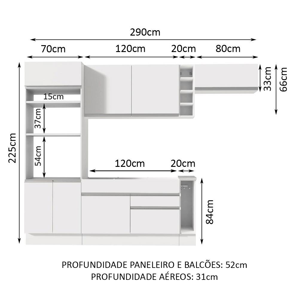 Foto 3 pulgar | Cocina Integral Madesa Safira 290 cm Blanca