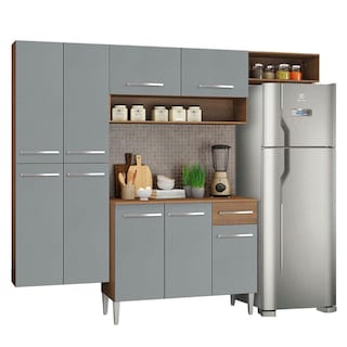 Foto 2 | Madesa Gabinete De Cocina Integral 229 Cm Emilly Fit Rústico/gris