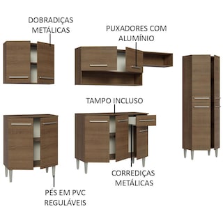 Foto 4 | Madesa Armario Cocina Integral 293 Cm Emilly Rustic 10