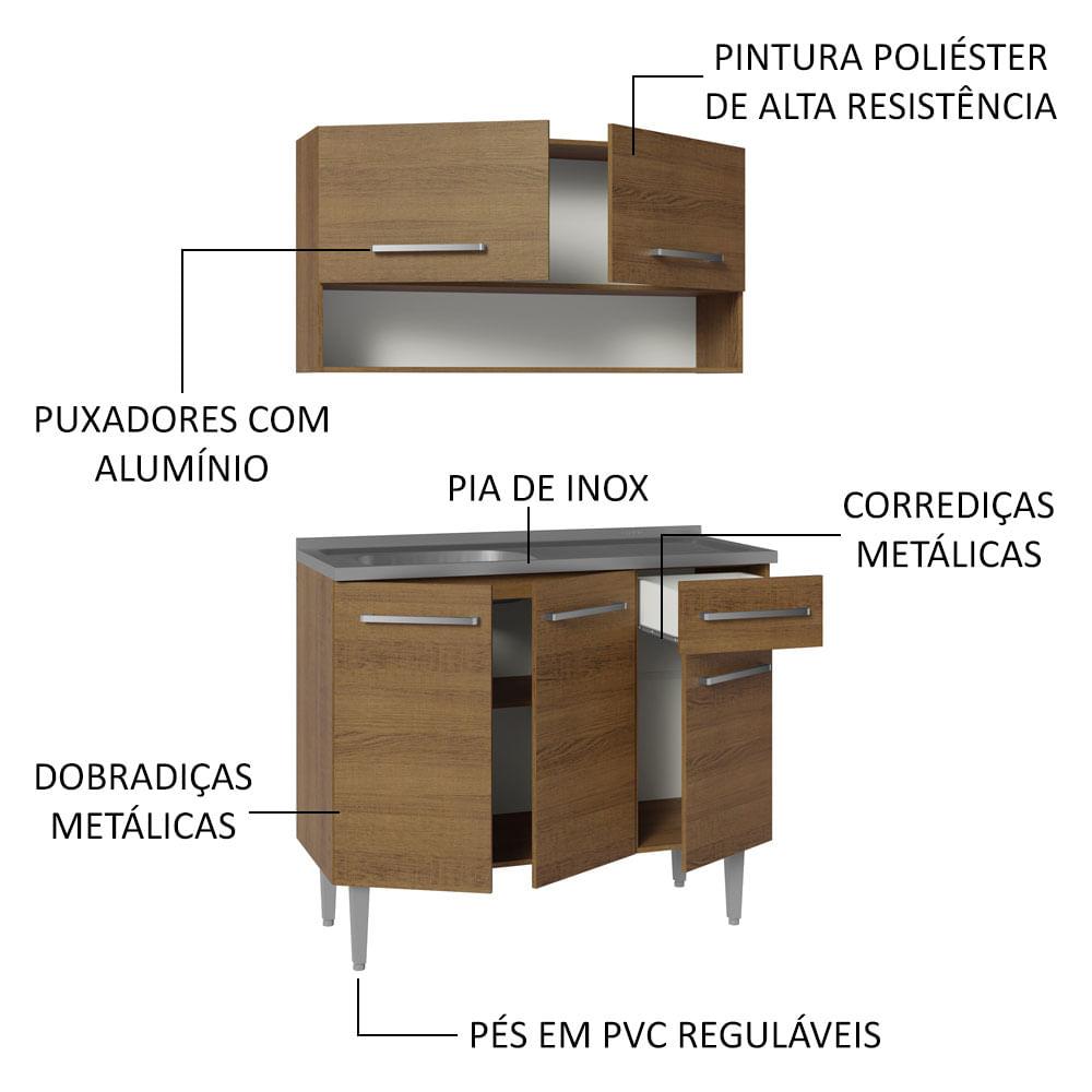 Foto 4 | Cocina Integral Modular 105cm Con Tarja Mm Emilly Madesa 04 Mm