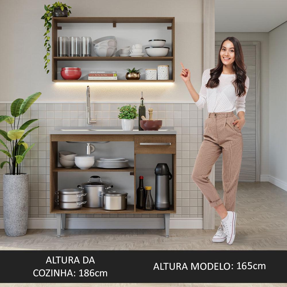 Foto 8 pulgar | Cocina Integral Modular 105cm Con Tarja Mm Emilly Madesa 04 Mm