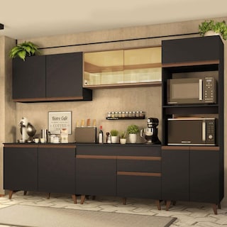 Foto 1 | Madesa Gabinete De Cocina Integral 310 Cm Reims Negro/rústico 01