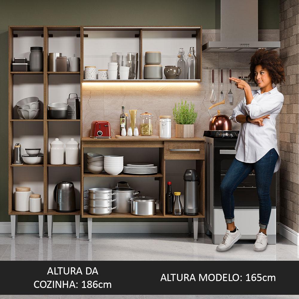 Foto 5 | Madesa Gabinete De Cocina Integral Compacta 169 Cm Emilly Rústico 10