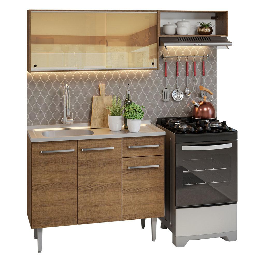 Foto 2 | Madesa Gabinete De Cocina Integral Compacta 165 Cm Con Fregadero Emilly Rustic 06