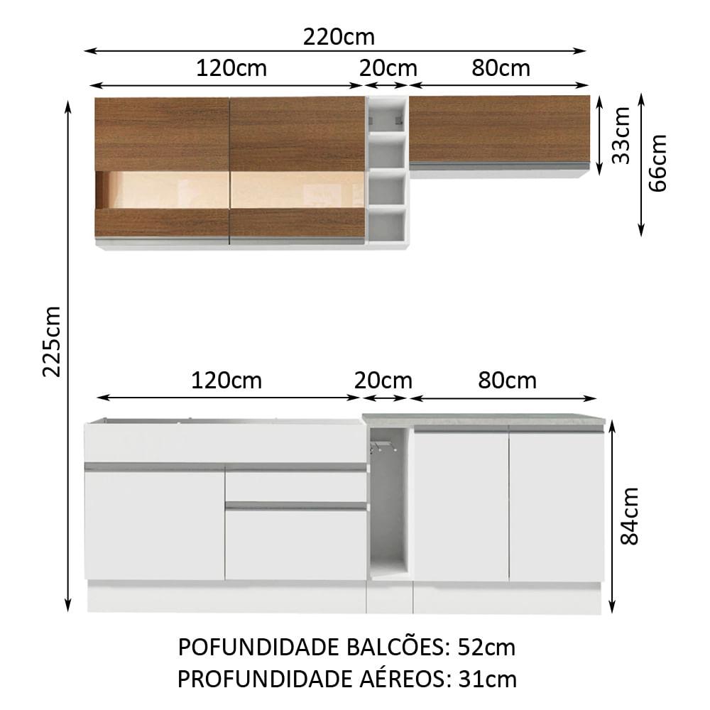 Foto 4 pulgar | Cocina Integral Completa Modular Madesa Glamy 220cm Mb