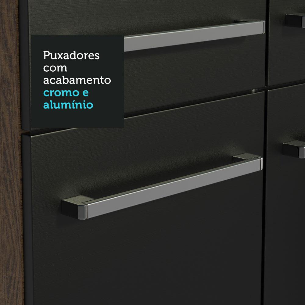 Foto 8 pulgar | Madesa Gabinete De Cocina Integral Compacta 165 Cm Con Fregadero Emilly Rustic/negro 05