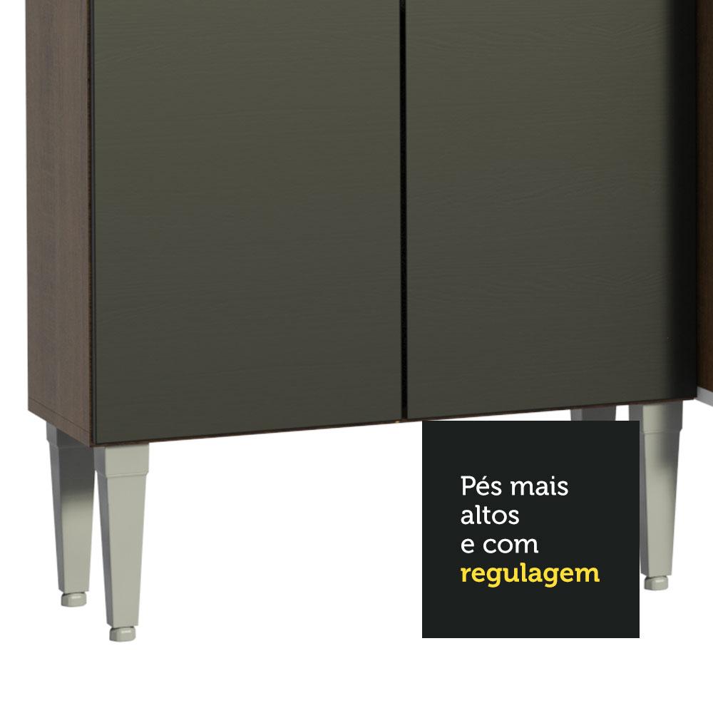 Foto 9 pulgar | Madesa Gabinete De Cocina Integral Compacta 165 Cm Con Fregadero Emilly Rustic/negro 05