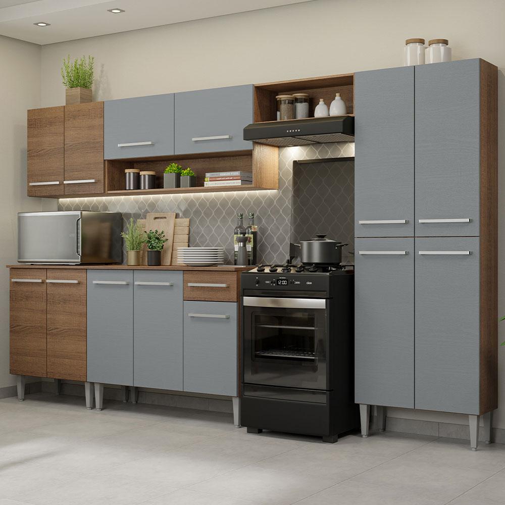 Foto 1 | Madesa Gabinete De Cocina Integral 293 Cm Emilly Rústico/gris 01
