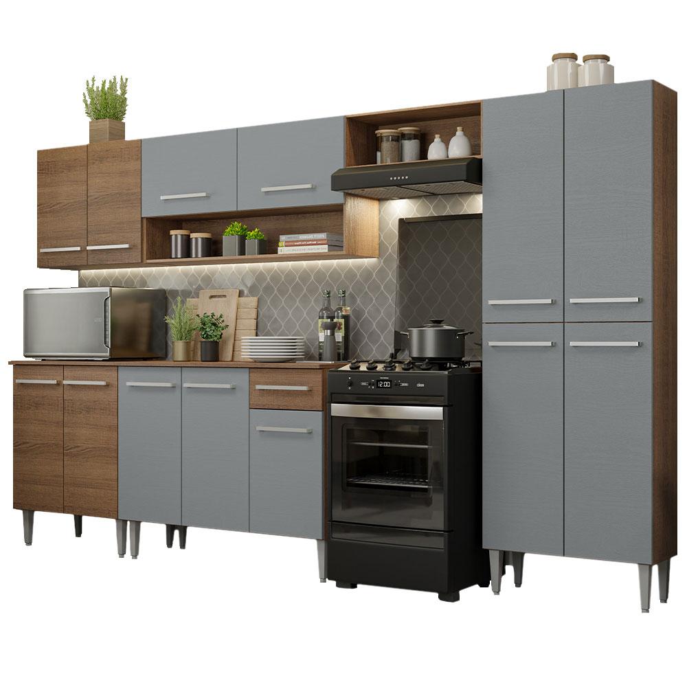 Foto 2 | Madesa Gabinete De Cocina Integral 293 Cm Emilly Rústico/gris 01