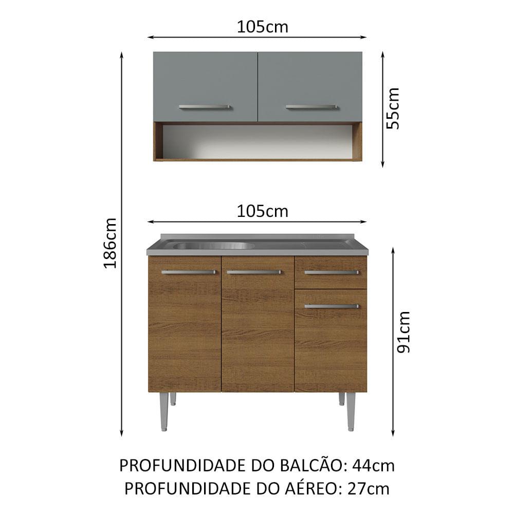 Foto 4 pulgar | Cocina Integral Modular 105cm Con Tarja Mg Emilly Madesa 04 Mg