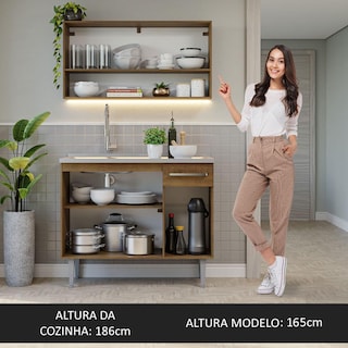 Foto 7 | Cocina Integral Modular 105cm Con Tarja Mg Emilly Madesa 04 Mg