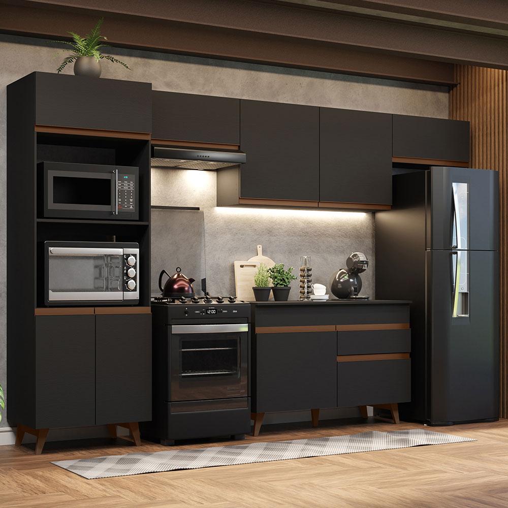 Foto 3 pulgar | Madesa Gabinete De Cocina Integral 330 Cm Reims Negro 01