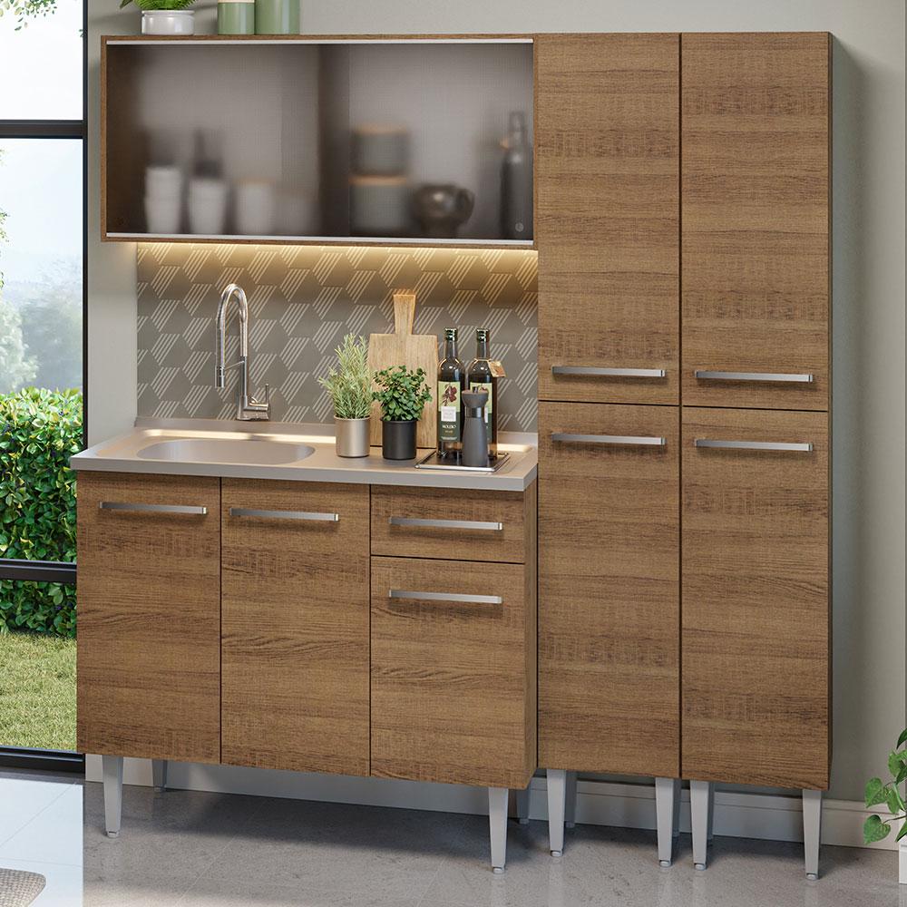 Foto 2 pulgar | Madesa Gabinete De Cocina Integral Compacta 169 Cm Con Fregadero Emilly Rustic 11