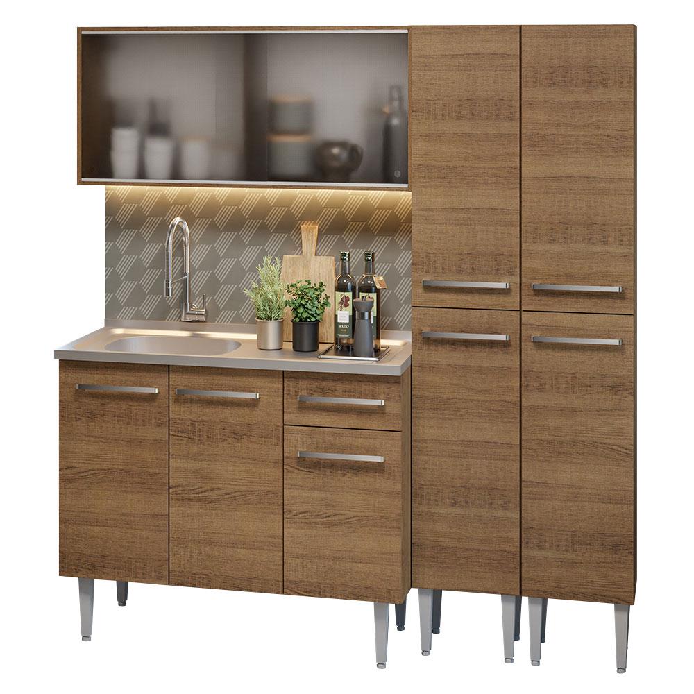 Foto 3 pulgar | Madesa Gabinete De Cocina Integral Compacta 169 Cm Con Fregadero Emilly Rustic 11