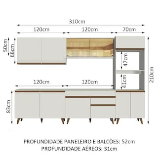 Foto 3 | Madesa Gabinete De Cocina Integral 310 Cm Reims Blanco 01