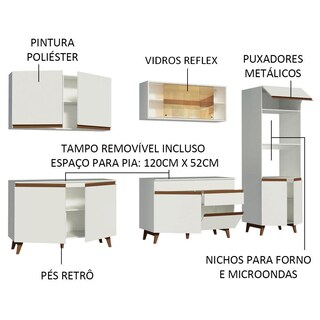 Foto 4 | Madesa Gabinete De Cocina Integral 310 Cm Reims Blanco 01