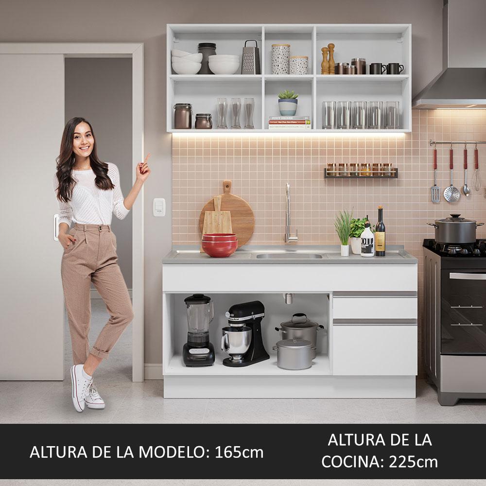 Foto 5 pulgar | Cocina Integral Modular Madesa Glamy Con Tarja 150cm