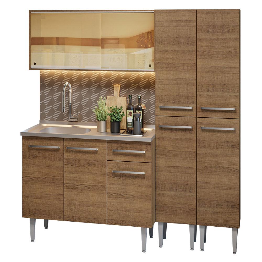 Foto 3 pulgar | Madesa Gabinete De Cocina Integral Compacta 169 Cm Con Fregadero Emilly Rustic 12