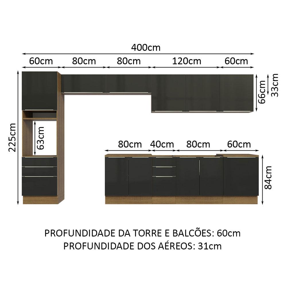 Foto 4 pulgar | Cocina Integral Completa Modular Madesa Lux 440cm Mn