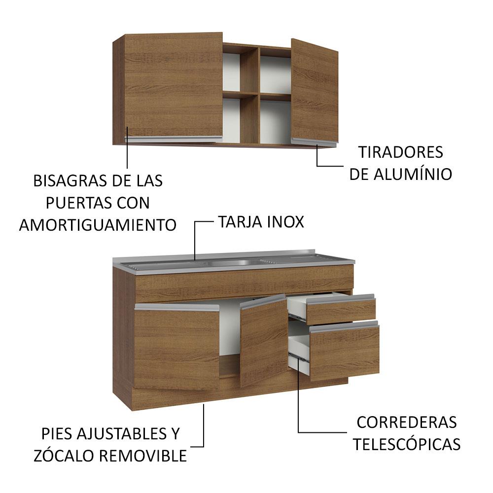 Foto 5 pulgar | Cocina Integral Modular Madesa Glamy Con Tarja 150cm