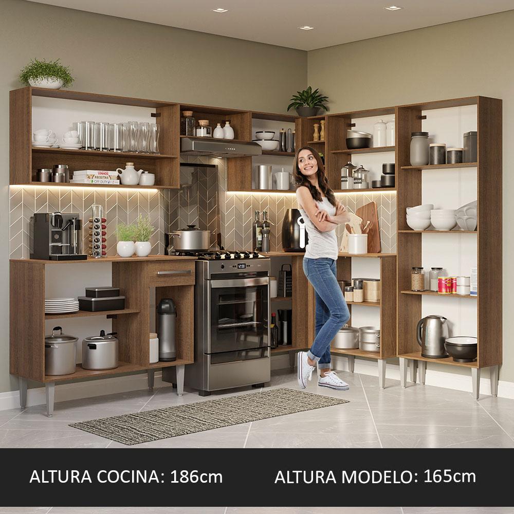 Foto 6 pulgar | Mueble De Cocina Integral Madesa 417cm Emilly 02 - Marrón