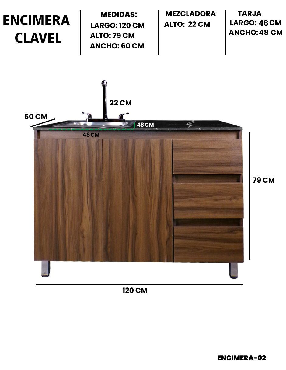 Foto 8 | Cocina Integral Premium Modelo Clavel Encimera Con Tarja