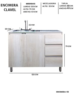 Foto 5 | Cocina Integral Premium Modelo Clavel Encimera Con Tarja