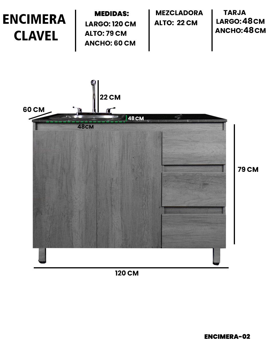 Foto 5 | Cocina Integral Premium Modelo Clavel Encimera Con Tarja