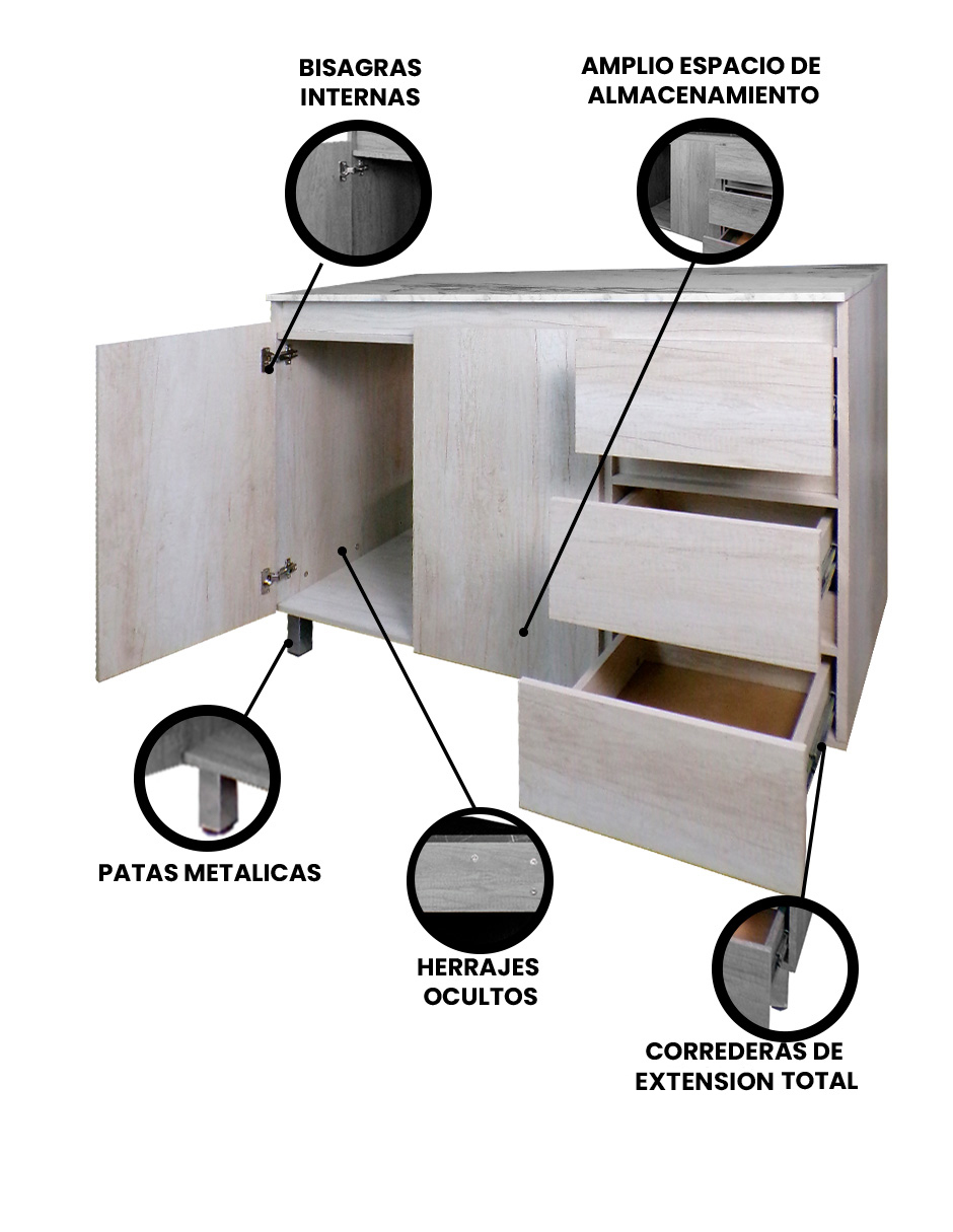 Foto 4 pulgar | Cocina Integral Completa Premium Gardenia Para Tarja