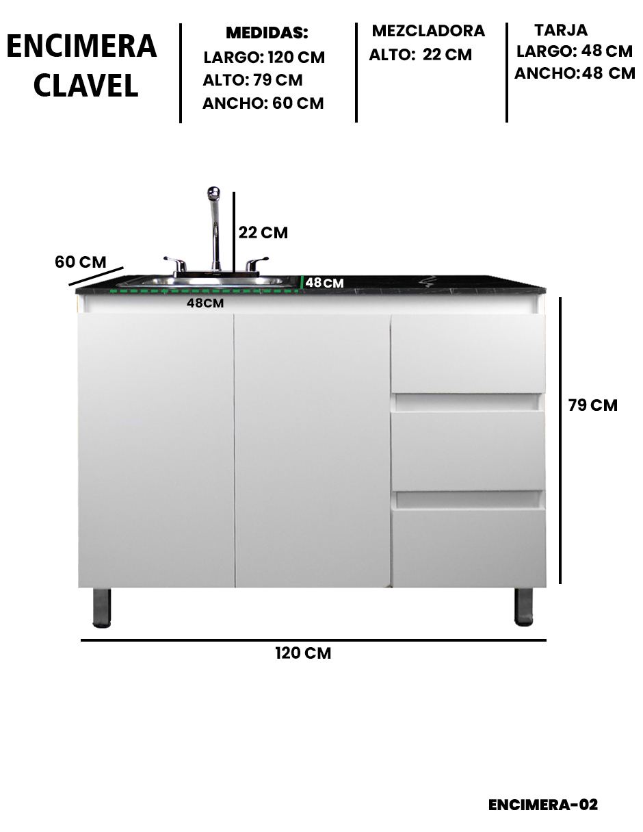 Foto 5 | Cocina Integral Premium Modelo Clavel Encimera Con Tarja