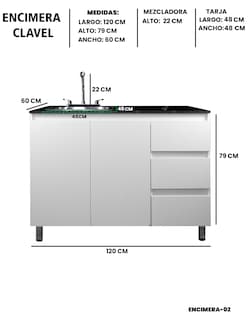 Foto 5 | Cocina Integral Premium Modelo Clavel Encimera Con Tarja