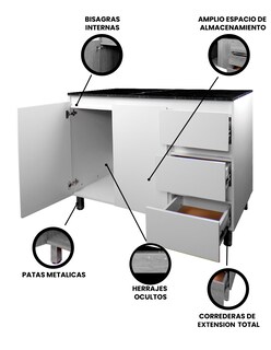 Foto 3 | Cocina Integral Completa Premium Gardenia Para Tarja
