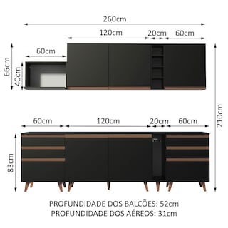 Foto 3 | Cocina Integral Completa Modular Madesa Reims 260cm Nm 06